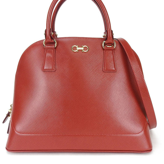 Salvatore Ferragamo Gancini, Red, Leather, handbag