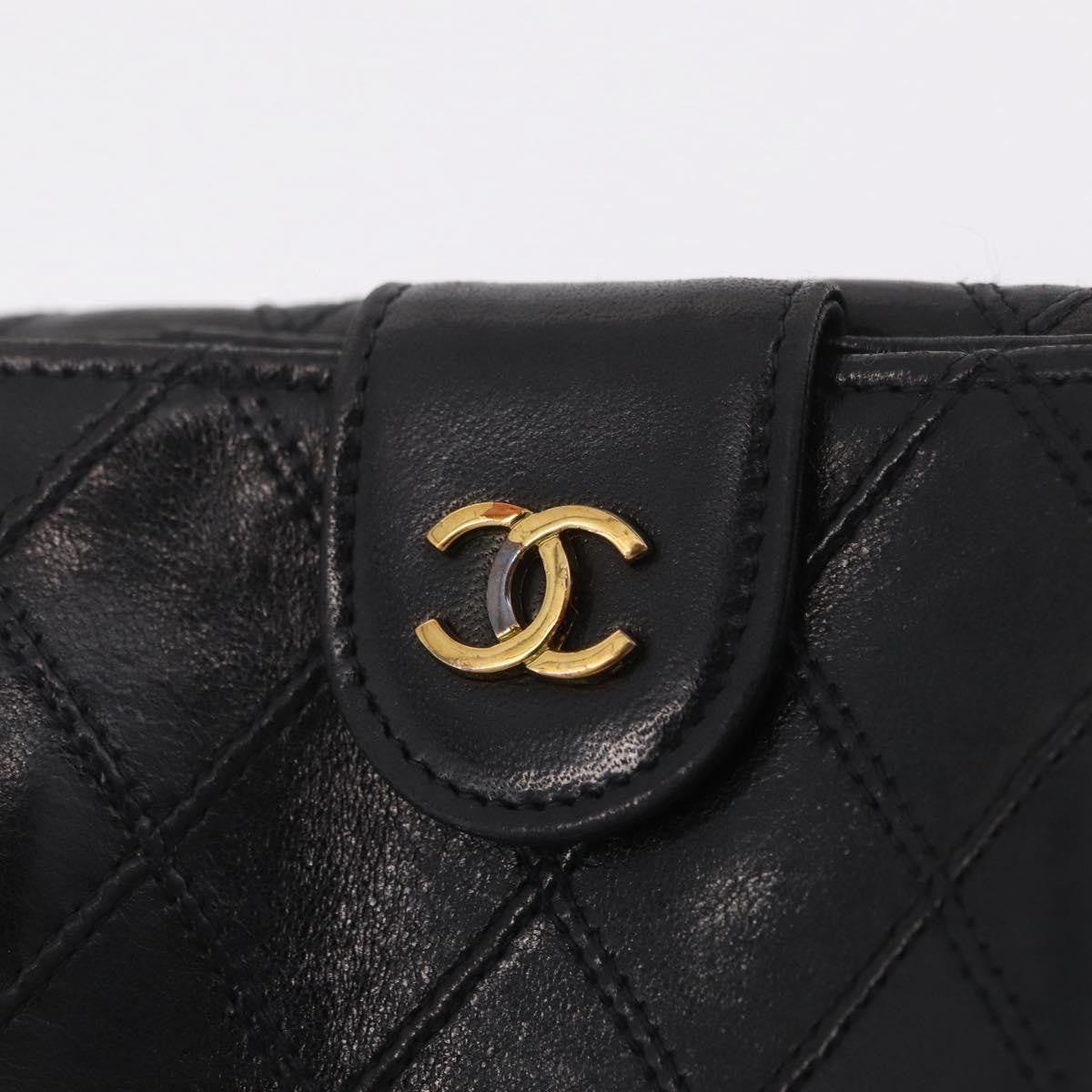 Chanel CC Compact Quilted Caviar, Black, Leather, Wallet