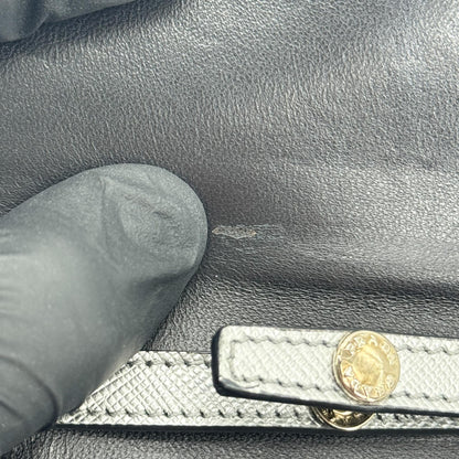 Prada Wallet on Strap Saffiano Leather, Silver, Leather, Crossbody Bag