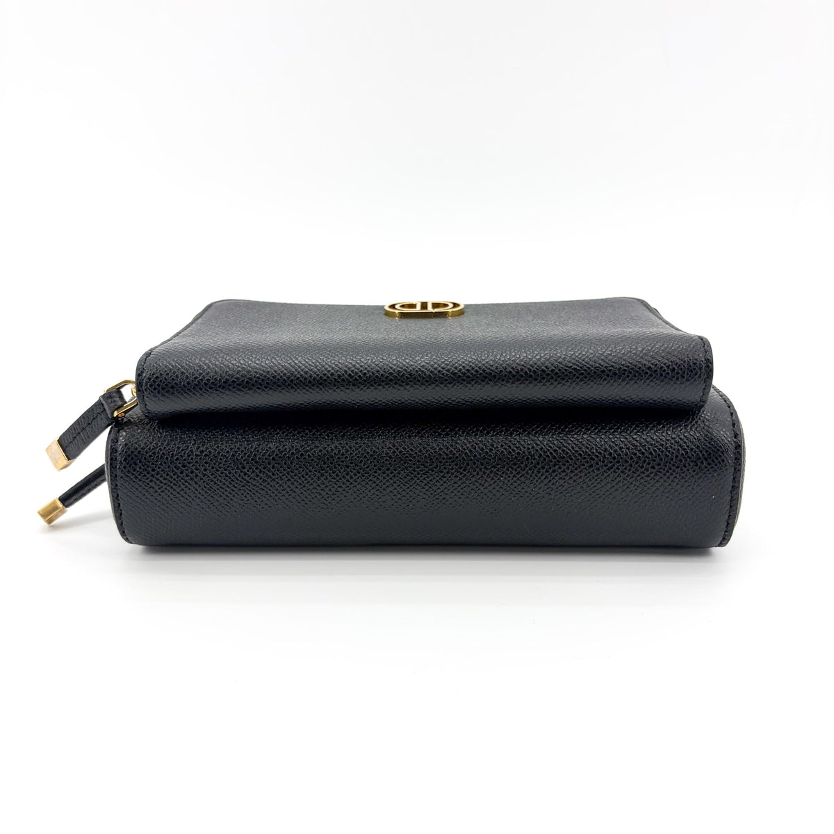 Christian Dior Caro Double Leather, Black, Leather, Crossbody Bag
