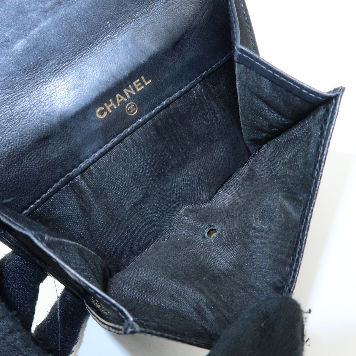 Chanel Vintage Timeless Bifold Caviar, Black, Leather, Wallet