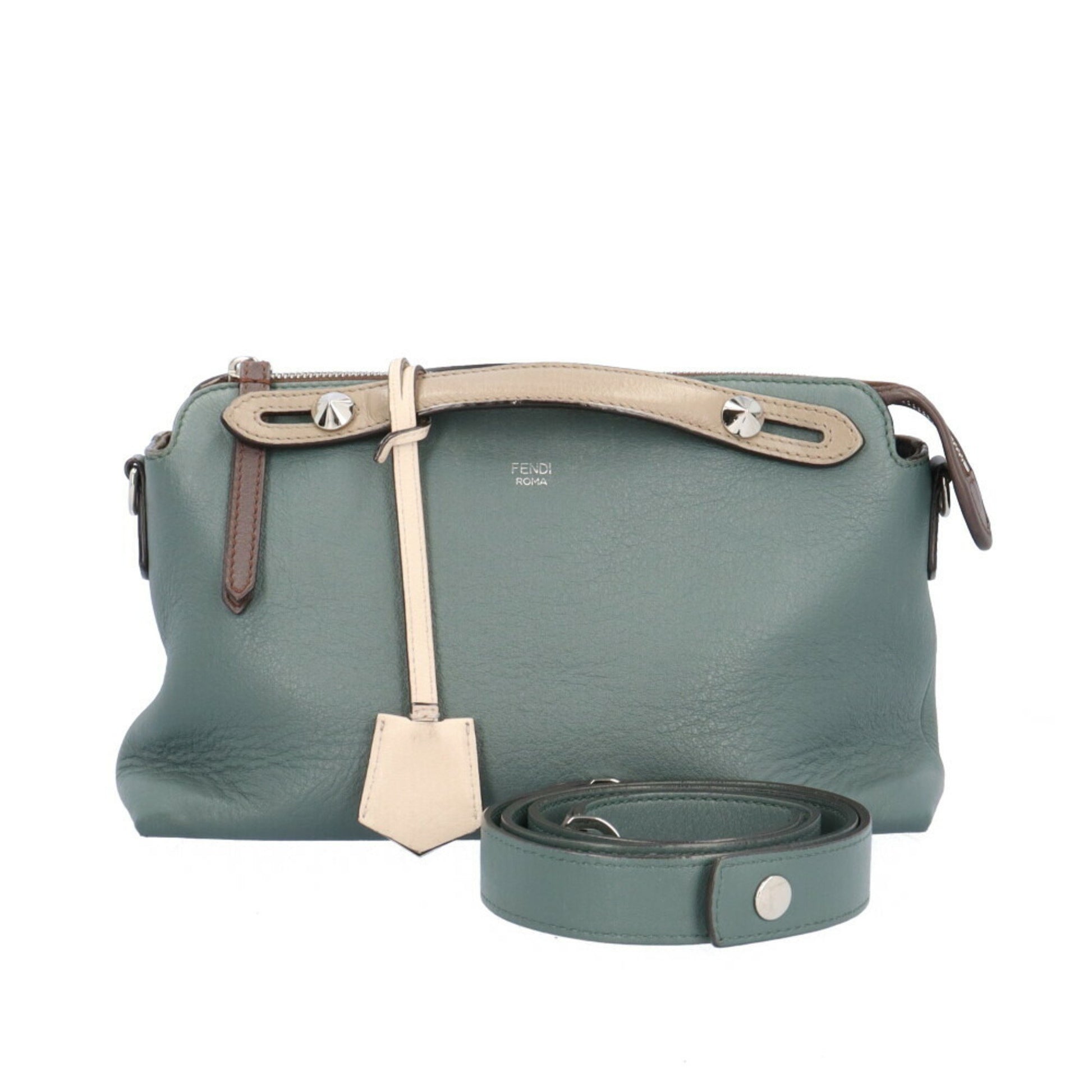 Fendi By The Way, Green, Leather, handbag