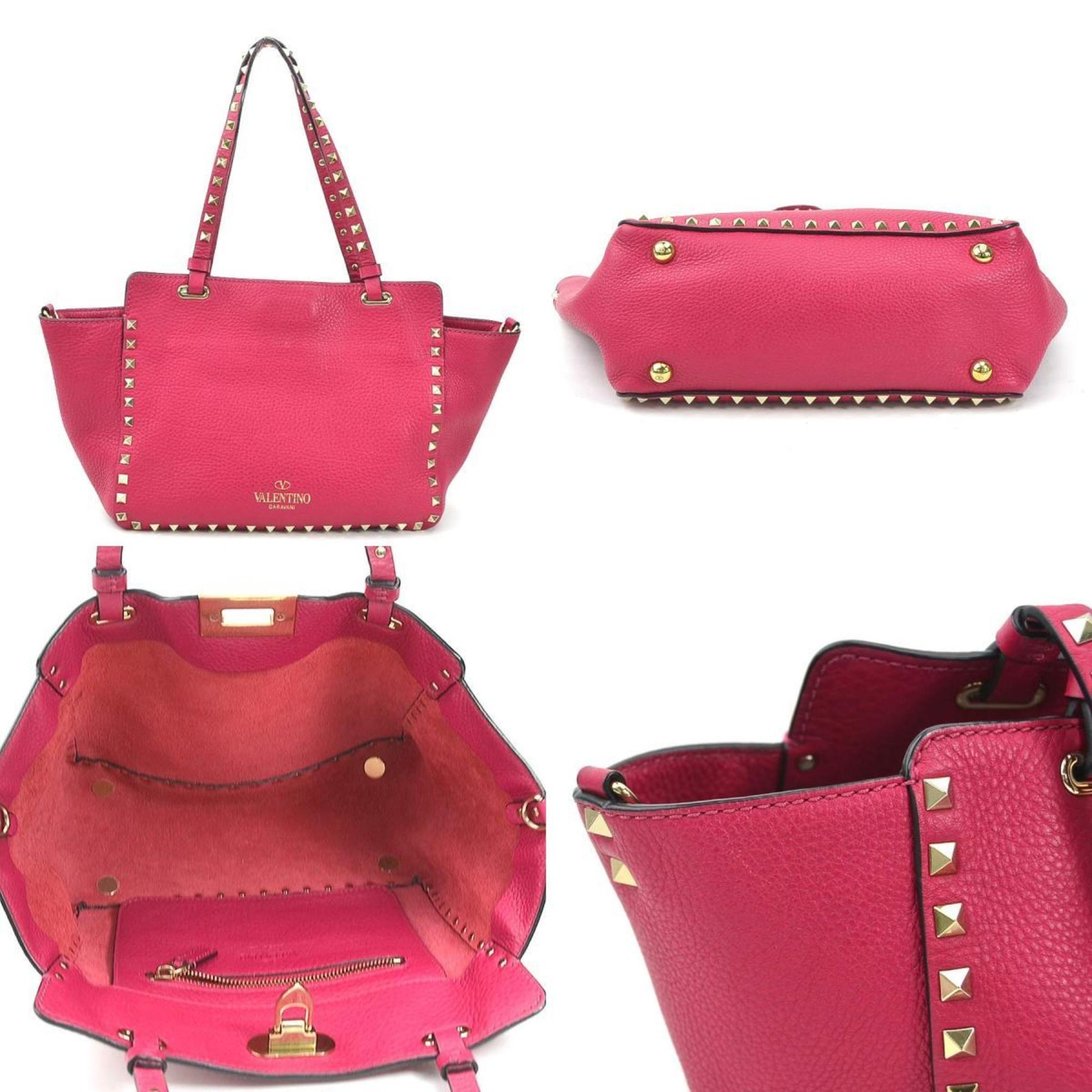 Valentino Garavani Rockstud, Pink, Leather, shoulder