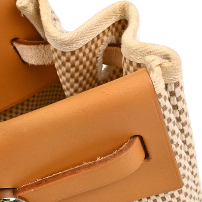 Hermes Herbag Cabas Toile and Leather, Beige, Canvas, Tote Bag