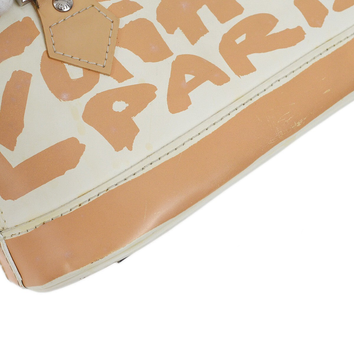 Louis Vuitton Alma Limited Edition Graffiti Leather, Beige, Leather, Handbag