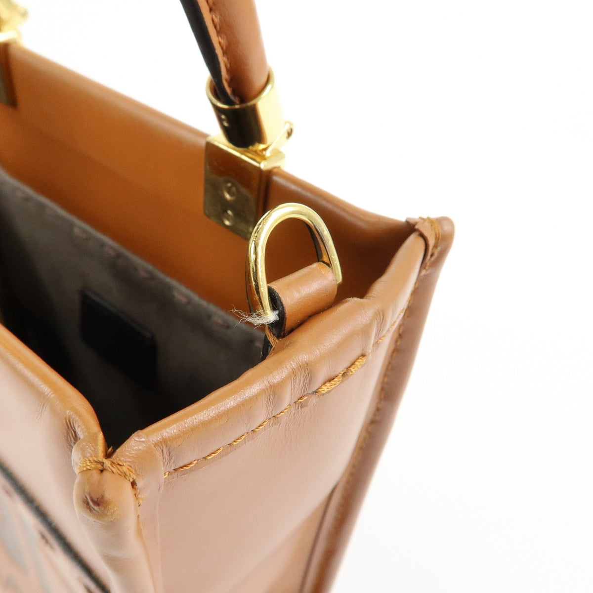 Fendi Sunshine Shopper Leather, Brown, Leather, Tote Bag