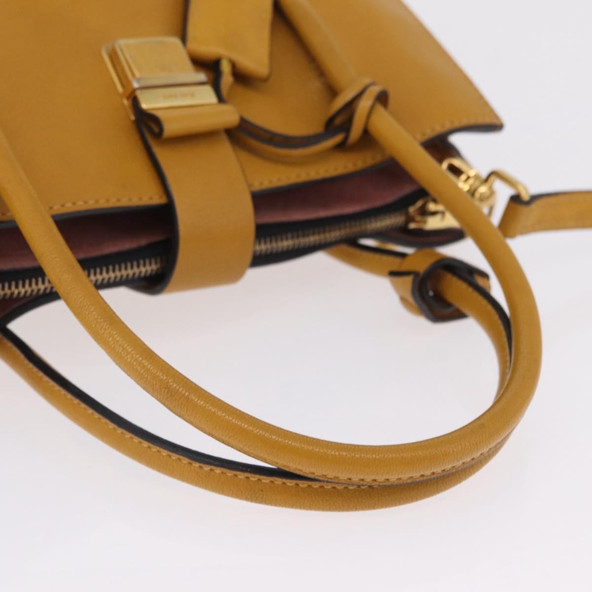 Miu Miu Madras Convertible Compartment Leather, Yellow, Leather, Tote Bag