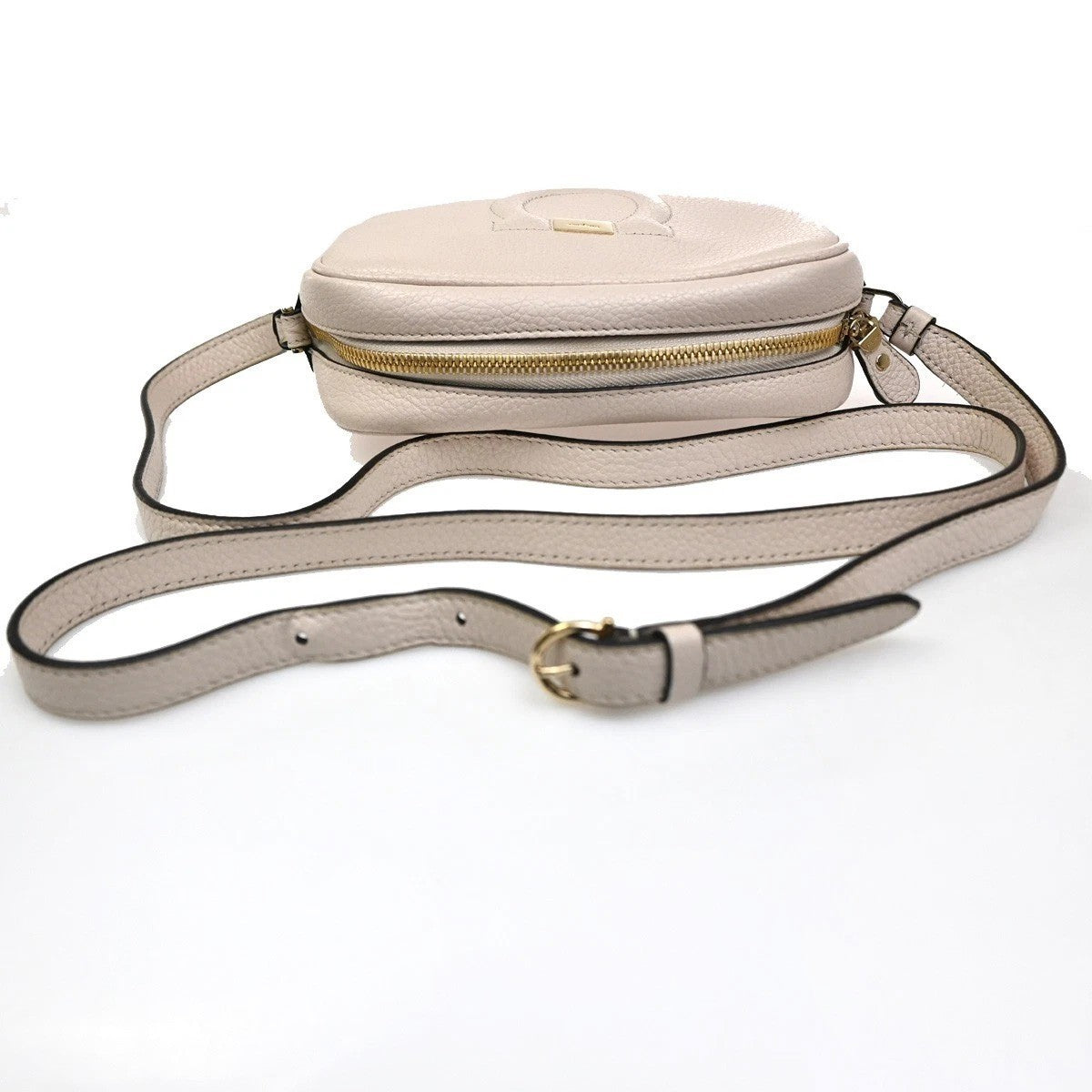 Salvatore Ferragamo City Camera Leather, White, Leather, Handbag