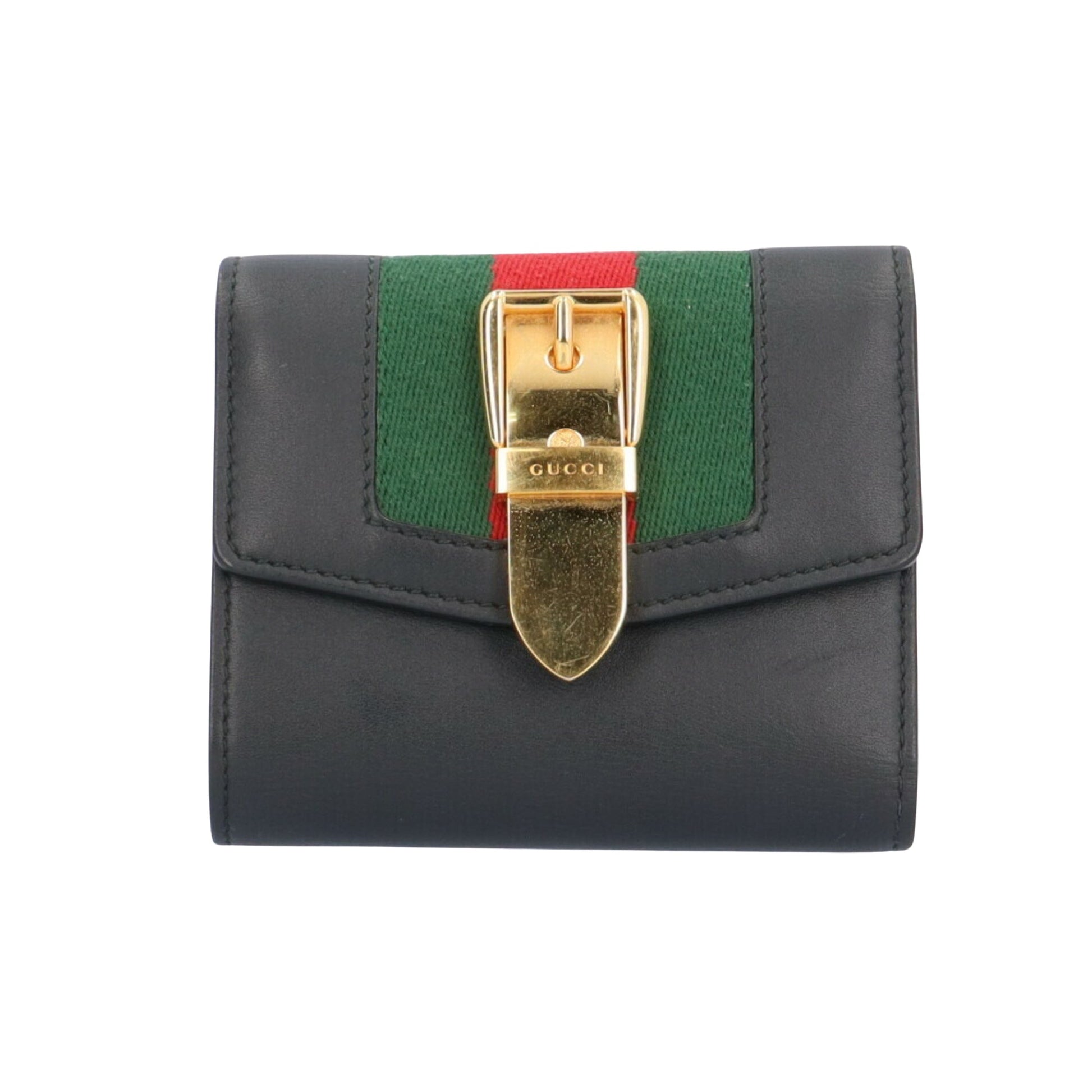 Gucci Sylvie, Black, Leather, wallet