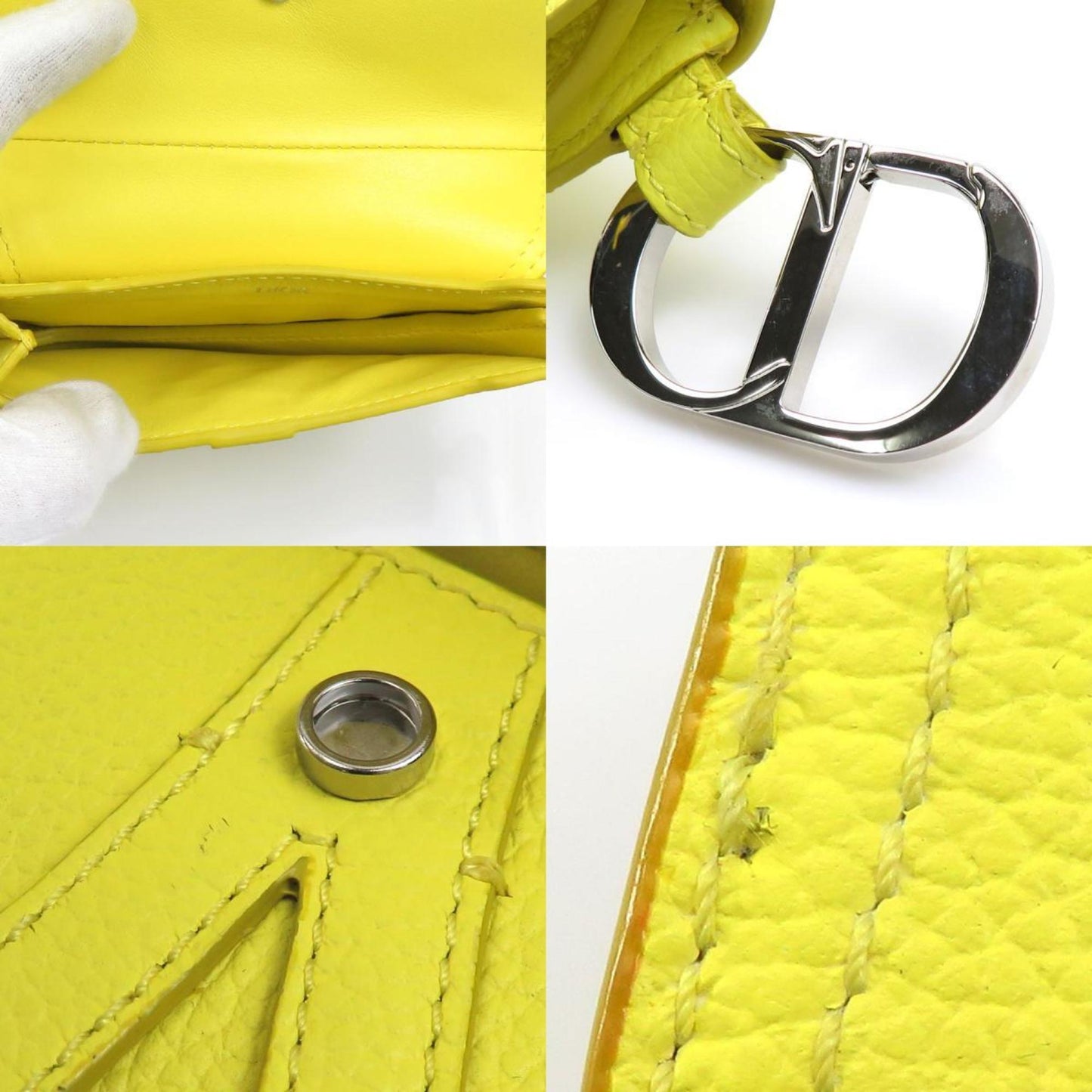 Dior, Yellow, Leather, clutch