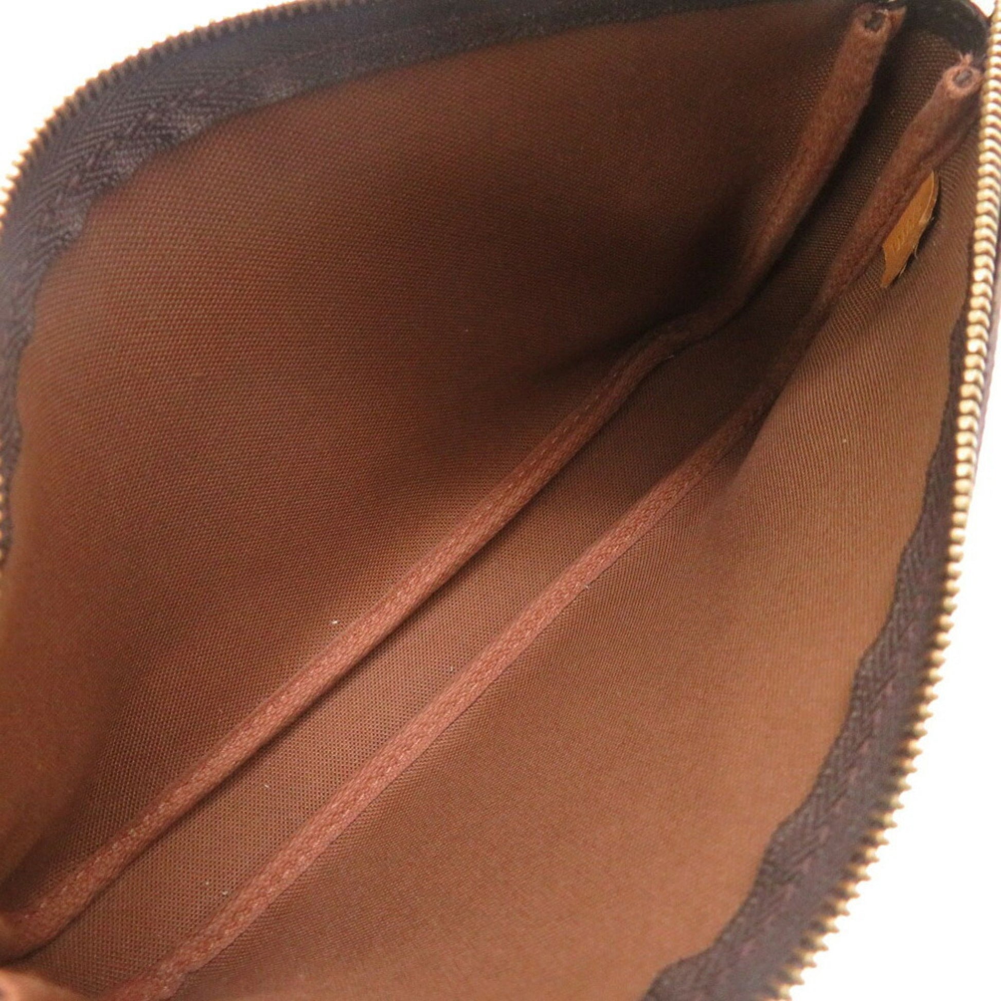 Louis Vuitton Pochette Accessoire, Brown, Canvas, clutch