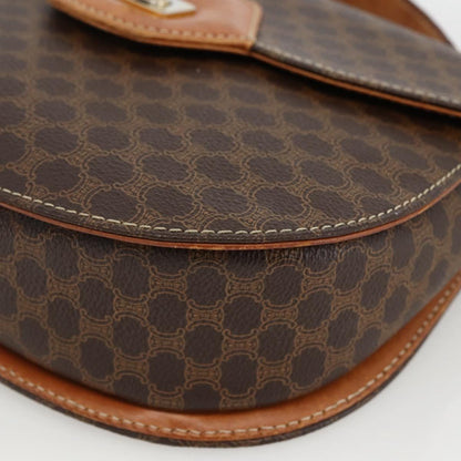 Celine Vintage Macadam Canvas and Leather, Brown, Canvas, Handbag