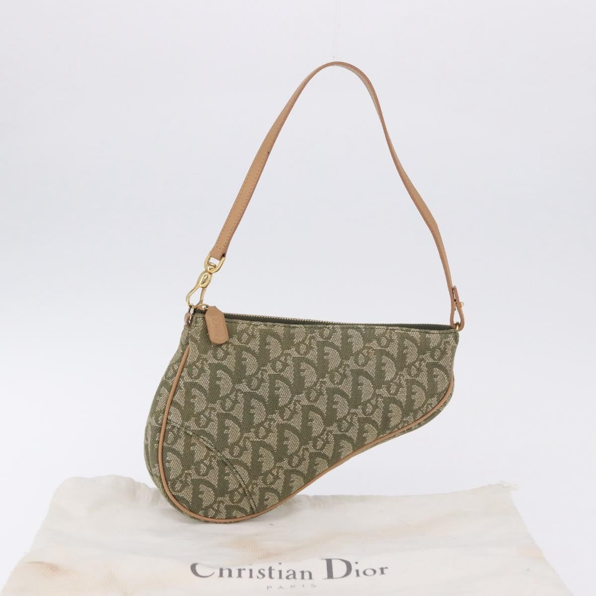 Christian Dior Saddle Canvas, Khaki, Canvas, Handbag