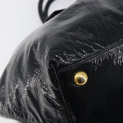 Prada Bow Top handle Patent leather, Black, Patent Leather, Handbag