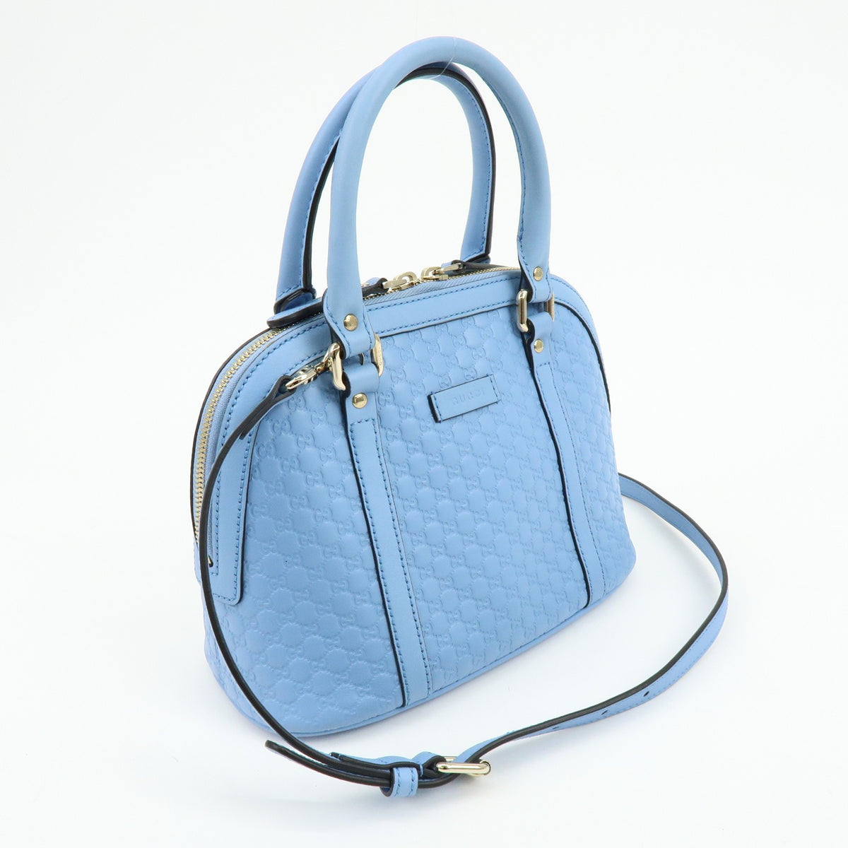 Gucci Convertible Dome Satchel Microguccissima Leather, Blue, Leather, Handbag