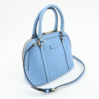 Gucci Convertible Dome Satchel Microguccissima Leather, Blue, Leather, Handbag
