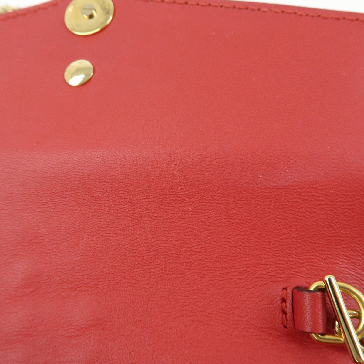 Gucci Sylvie Chain Leather, Red, Leather, Shoulder Bag