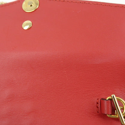 Gucci Sylvie Chain Leather, Red, Leather, Shoulder Bag