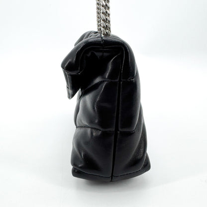 Saint Laurent Loulou Puffer Quilted Leather, Black, Leather, Shoulder Bag