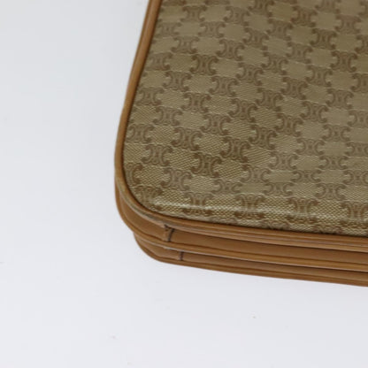 Celine Vintage Macadam Canvas and Leather, Beige, Canvas, Handbag