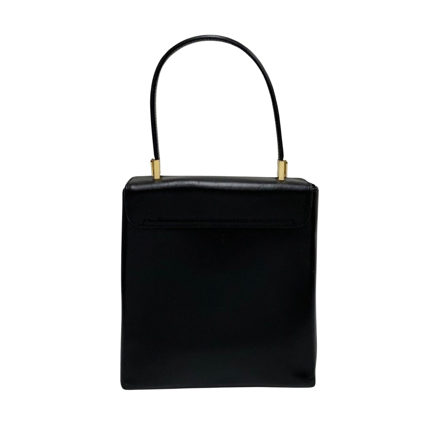 Salvatore Ferragamo Gancini, Black, Leather, handbag