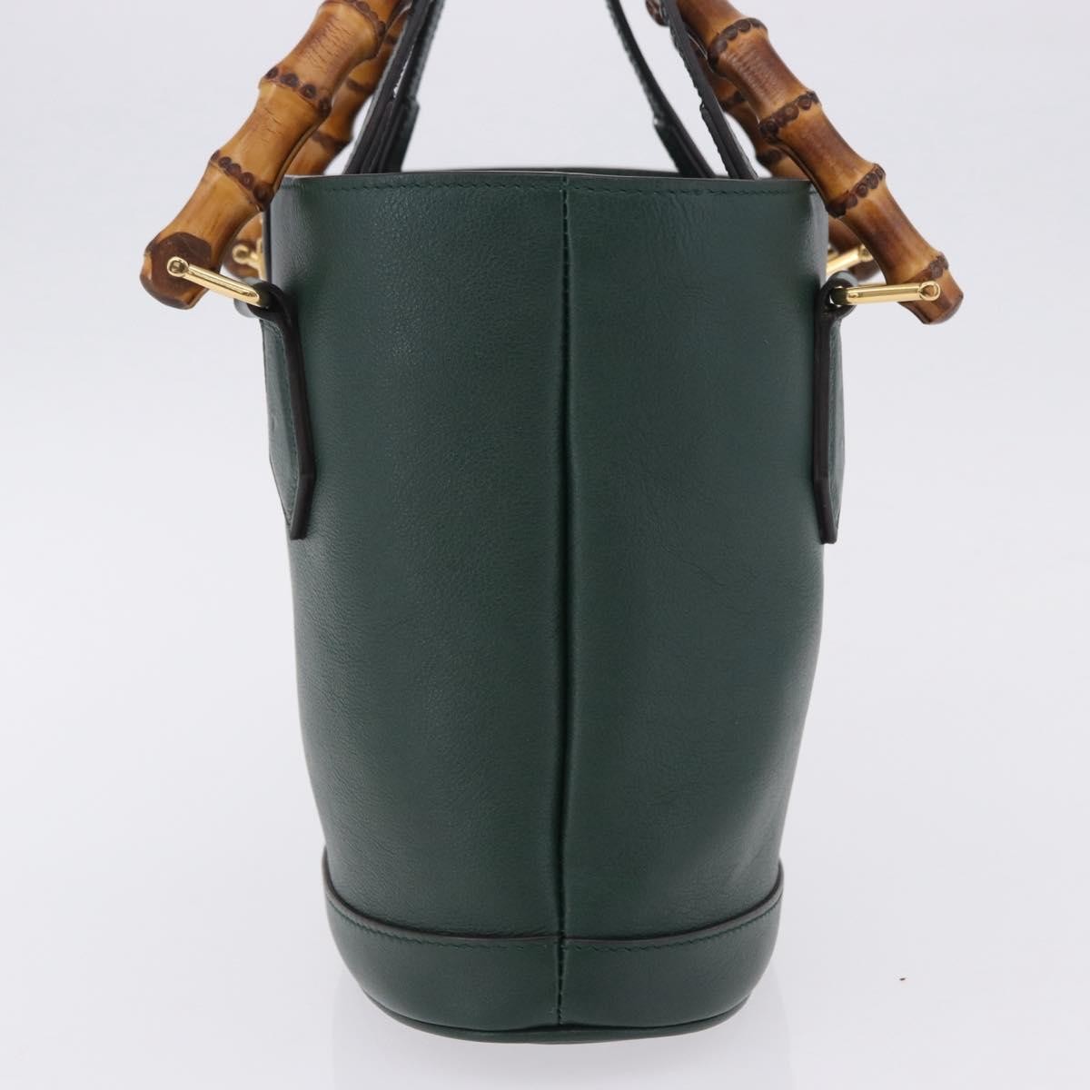 Gucci Diana Bamboo Handle Round Tote Leather, Green, Leather, Tote Bag