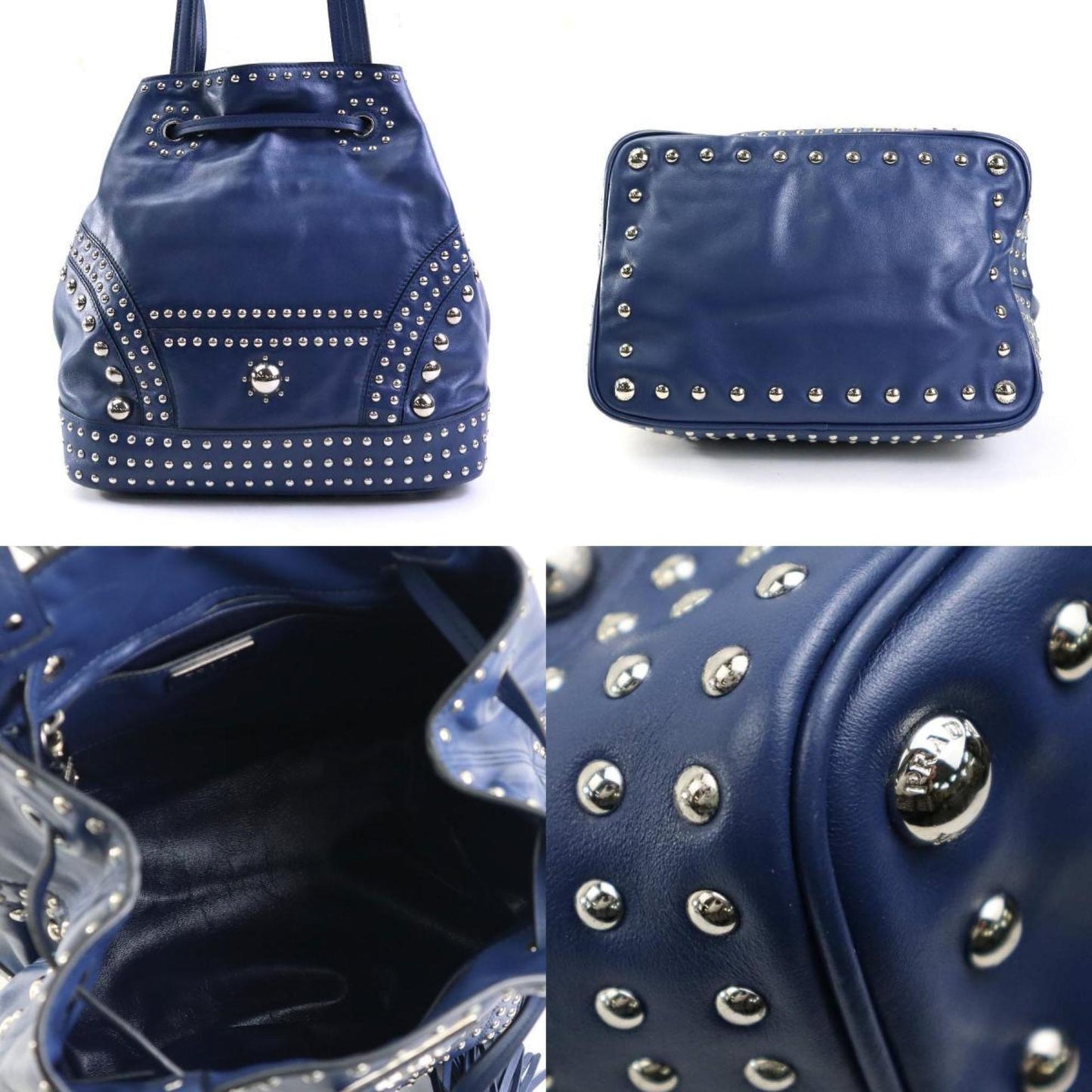 Prada --, Navy, Leather, shoulder