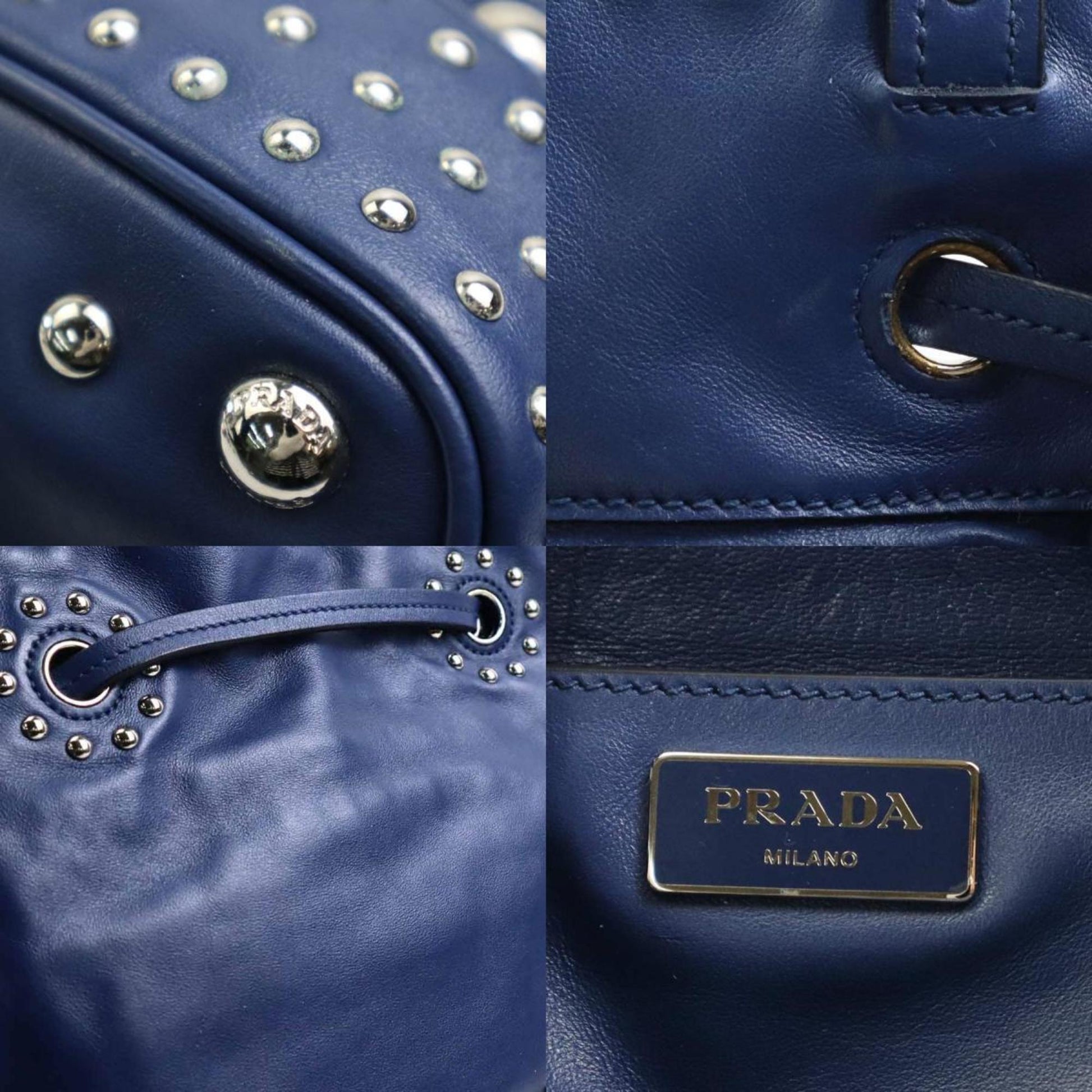 Prada --, Navy, Leather, shoulder