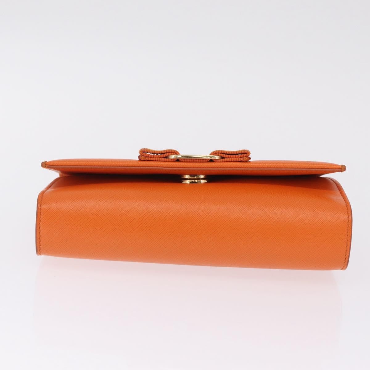 Salvatore Ferragamo Vala Leather, Orange, Leather, Shoulder Bag