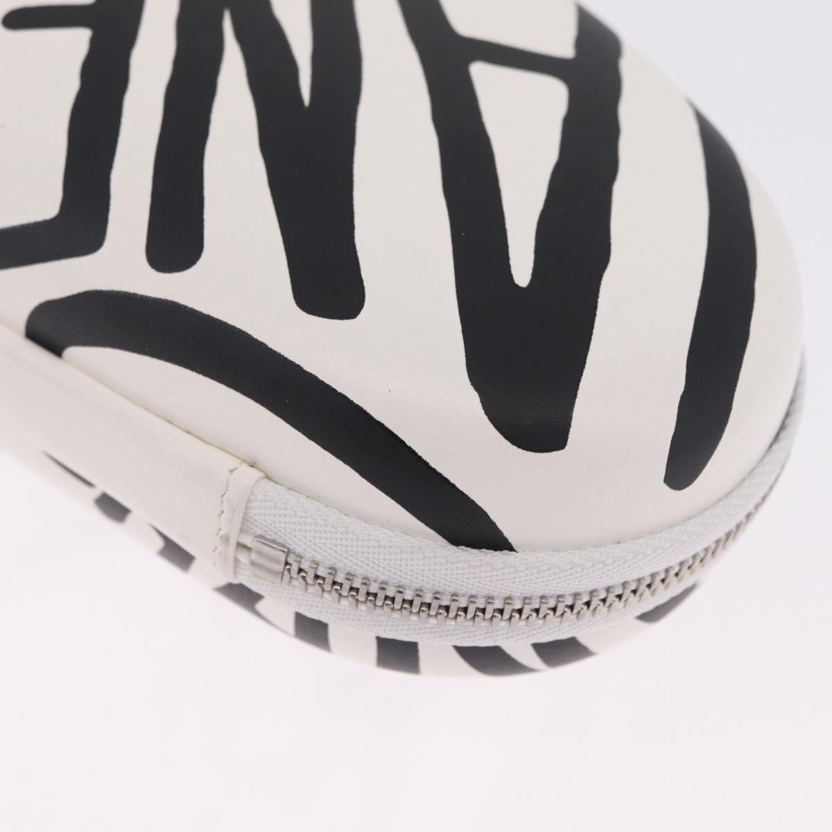 Chanel Coco Neige Zip Around Sunglasses Case with Chain Printed Leather, White, Leather, Sunglasses