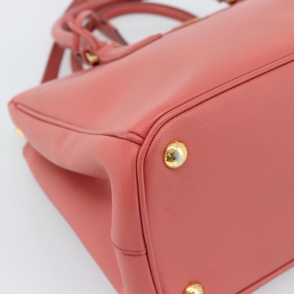 Prada Galleria Double Zip Saffiano Leather, Pink, Leather, Tote Bag