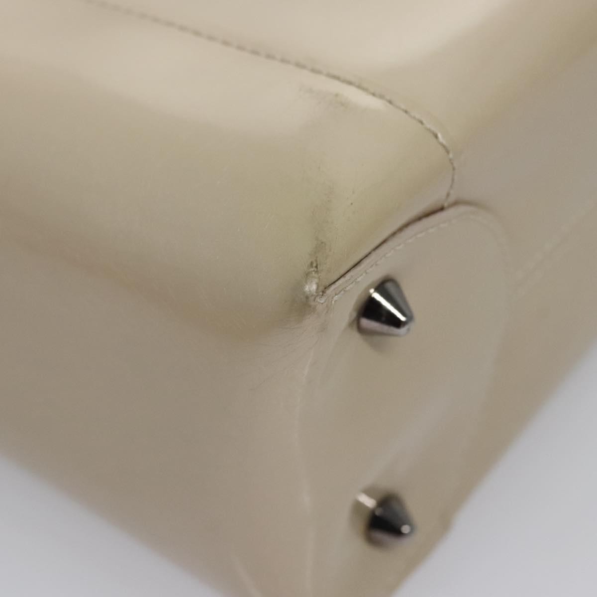 Christian Dior Pearl Lady Dior Patent leather, Beige, Patent Leather, Handbag
