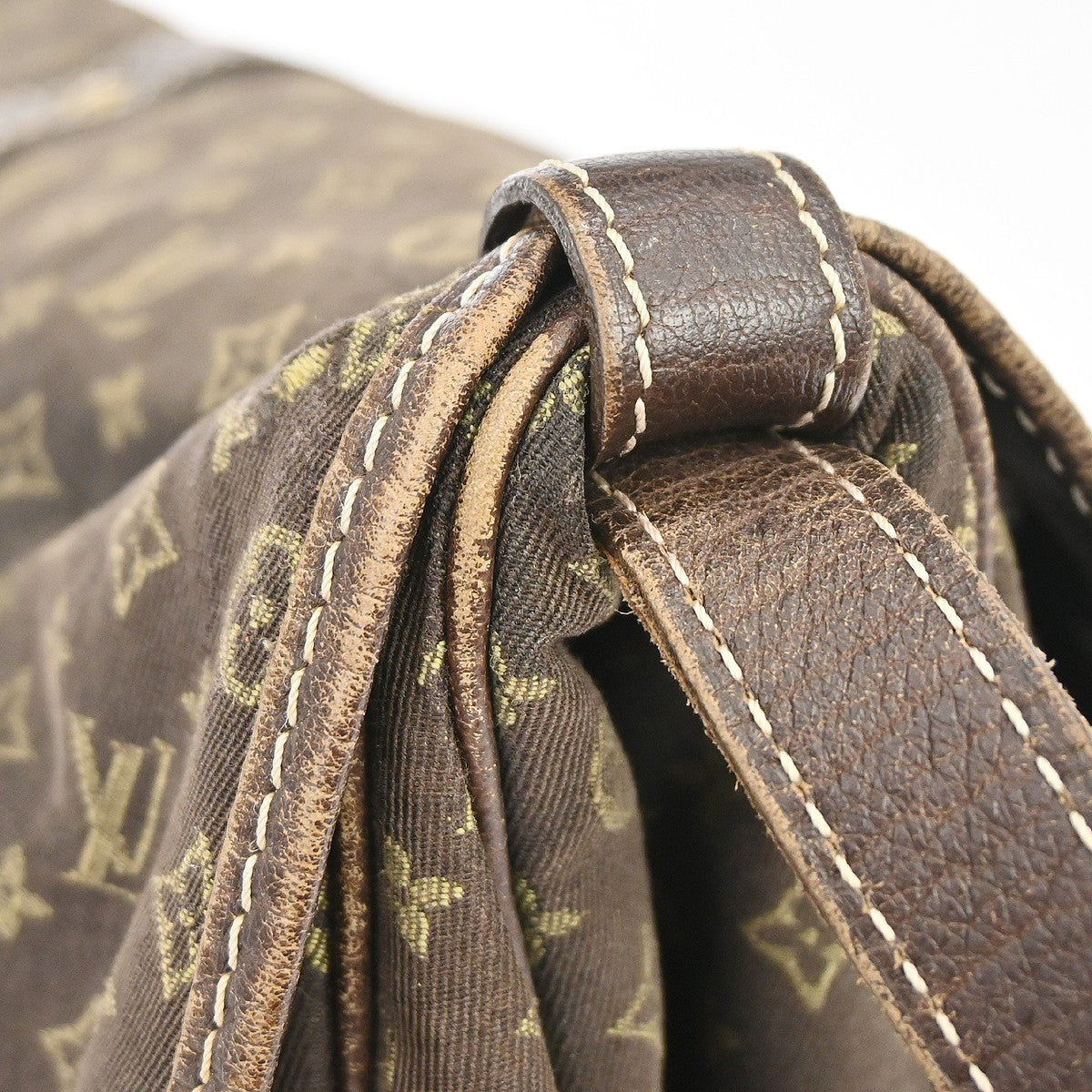 Louis Vuitton Saumur Mini Lin, Brown, Canvas, Shoulder Bag