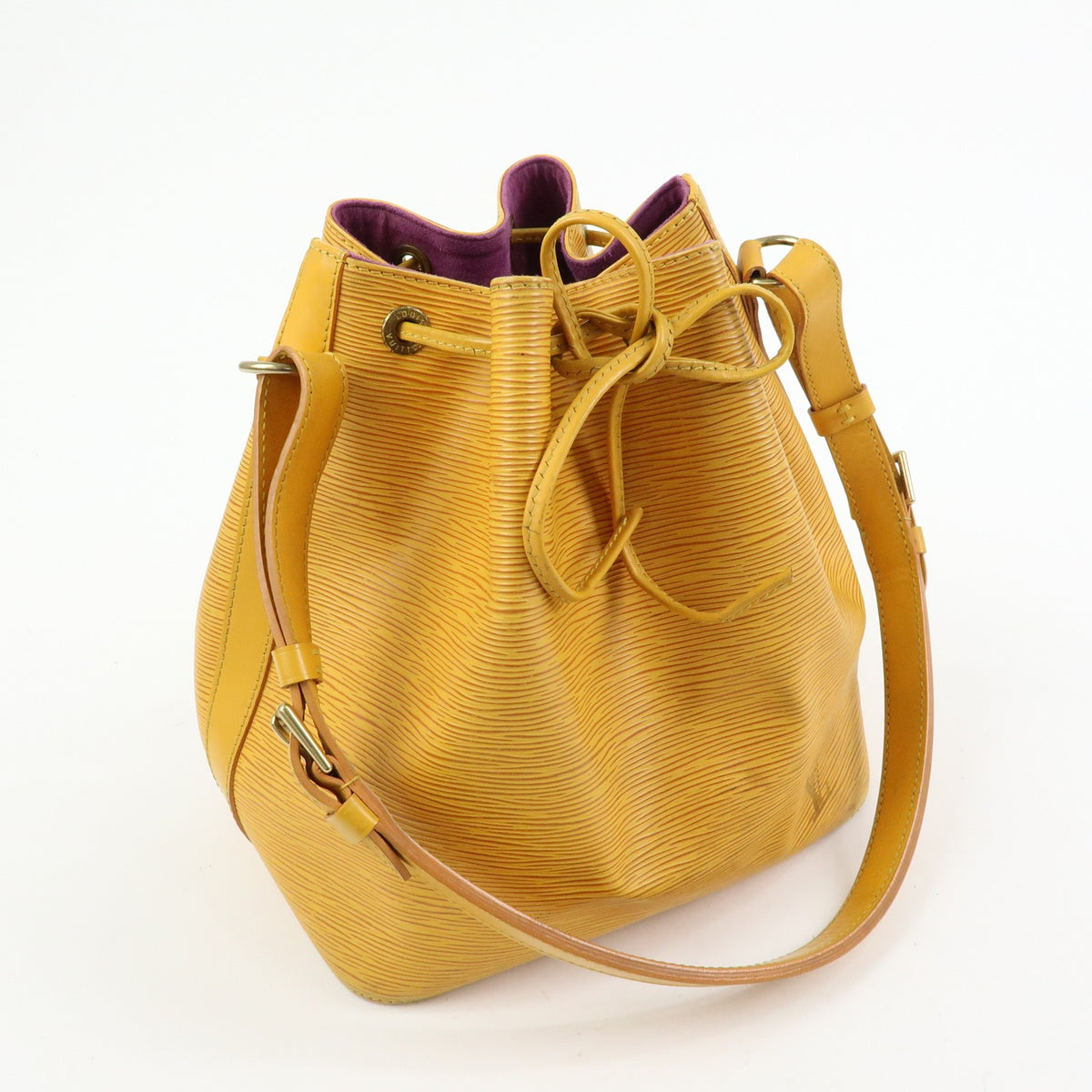 Louis Vuitton Petit Noe Epi Leather, Yellow, Leather, Handbag