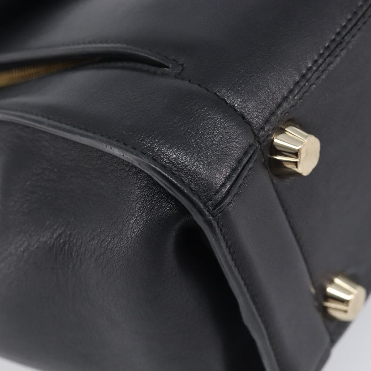 Salvatore Ferragamo Sofia Rainbow Saddle Leather, Black, Leather, Handbag