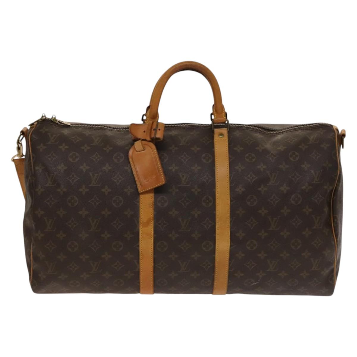 Louis Vuitton Keepall Bandouliere Bag Monogram Canvas, BROWN, CANVAS, Travel bag