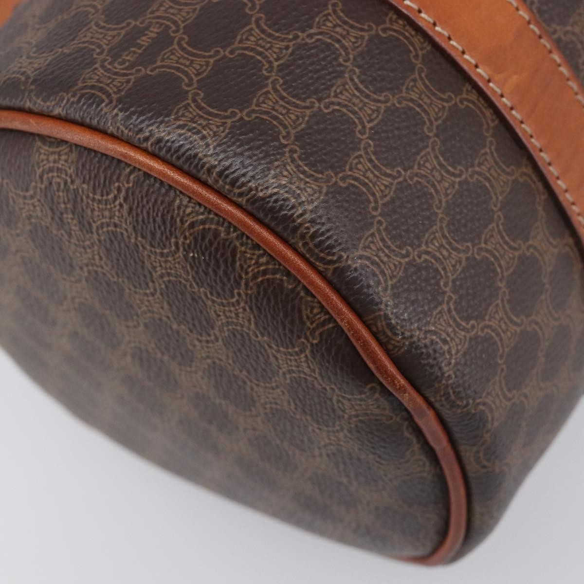 Celine Vintage Macadam Canvas and Leather, Brown, PVC, Handbag