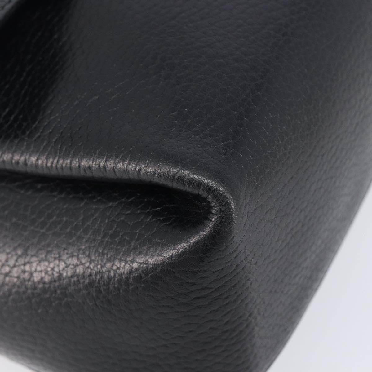 Celine Vintage Circle Logo Leather, Black, Leather, Crossbody Bag