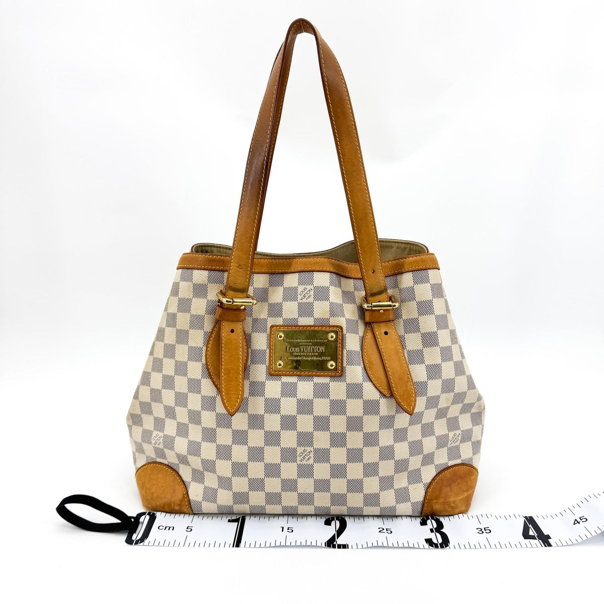 Louis Vuitton Hampstead Damier Ebene, White, Canvas, Tote Bag
