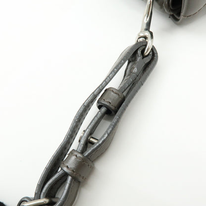Saint Laurent Loulou Matelasse Chevron Leather, Gray, Leather, Shoulder Bag