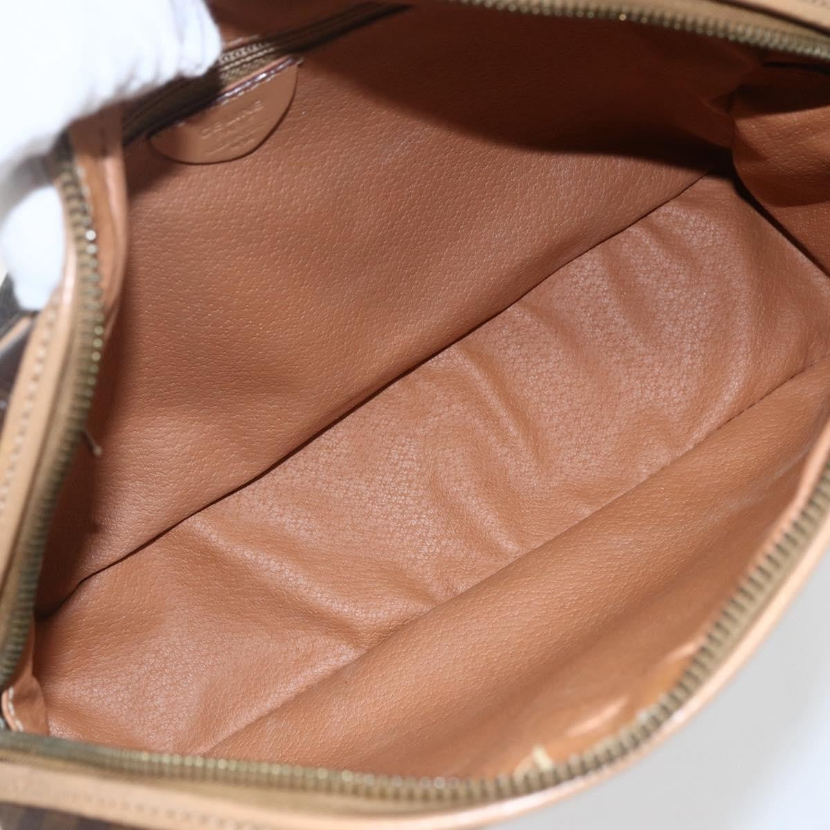 Celine Vintage Macadam Canvas and Leather, Brown, Canvas, Shoulder Bag