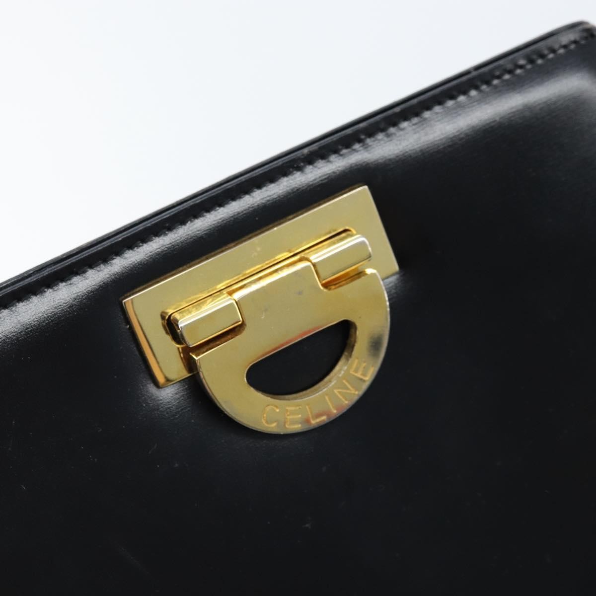 Celine Vintage Leather, Black, Leather, Shoulder Bag