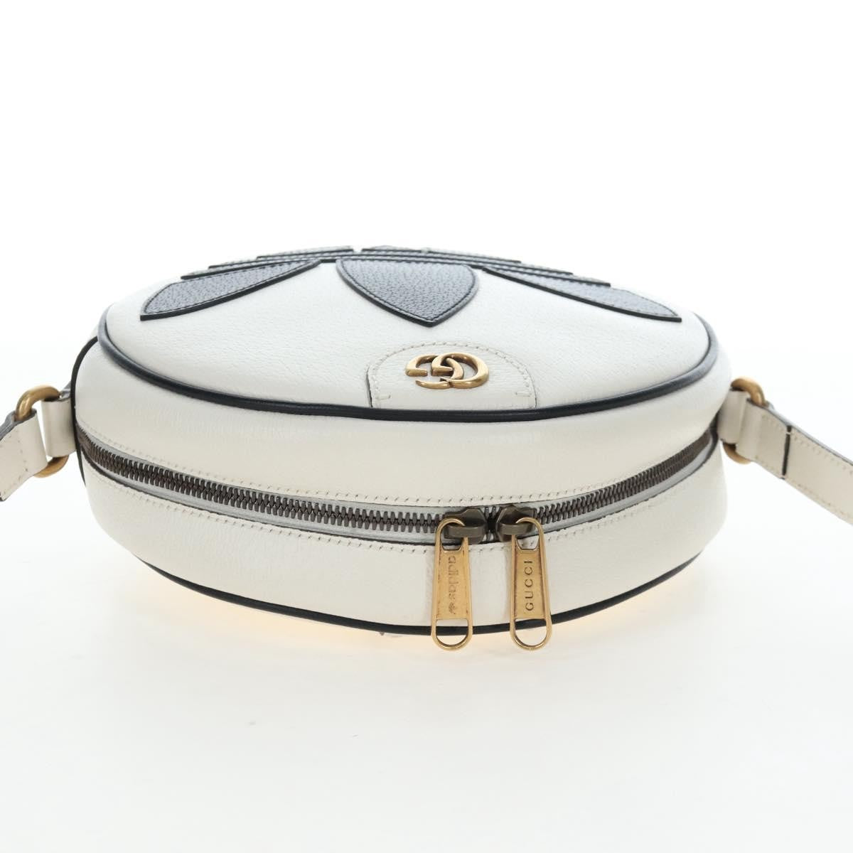 Gucci x adidas Ophidia Round Leather, White, Leather, Crossbody Bag