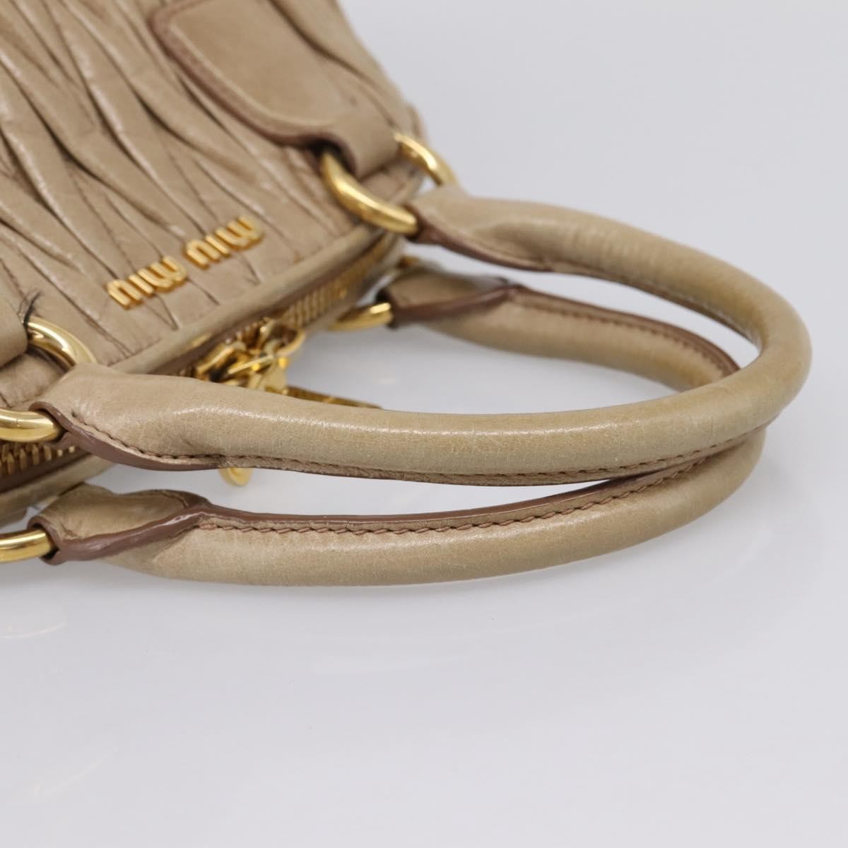Miu Miu Convertible Dome Satchel Matelasse Leather, Beige, Leather, Handbag