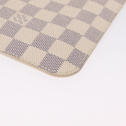 Louis Vuitton Neverfull Pochette Damier, White, Canvas, Clutch