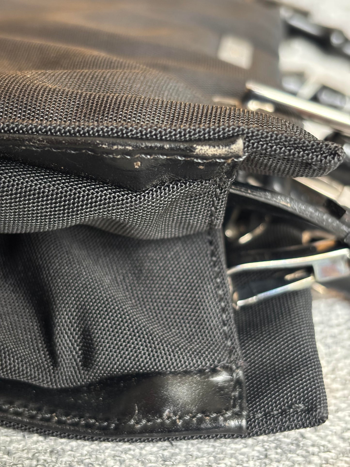 Gucci Bamboo Handle Tote nylon, BLACK, NYLON, Handbag