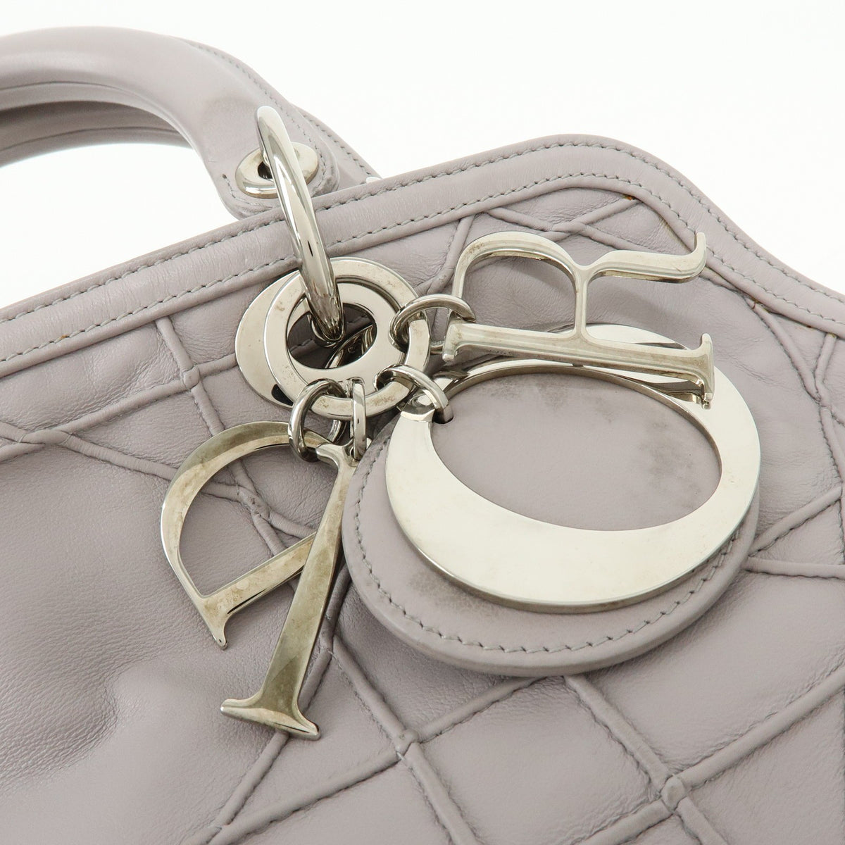 Christian Dior Granville Satchel Cannage Quilt Leather, Purple, Leather, Handbag