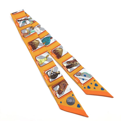 Hermes TWILLY SCARF Silk, Orange, Silk, Scarf