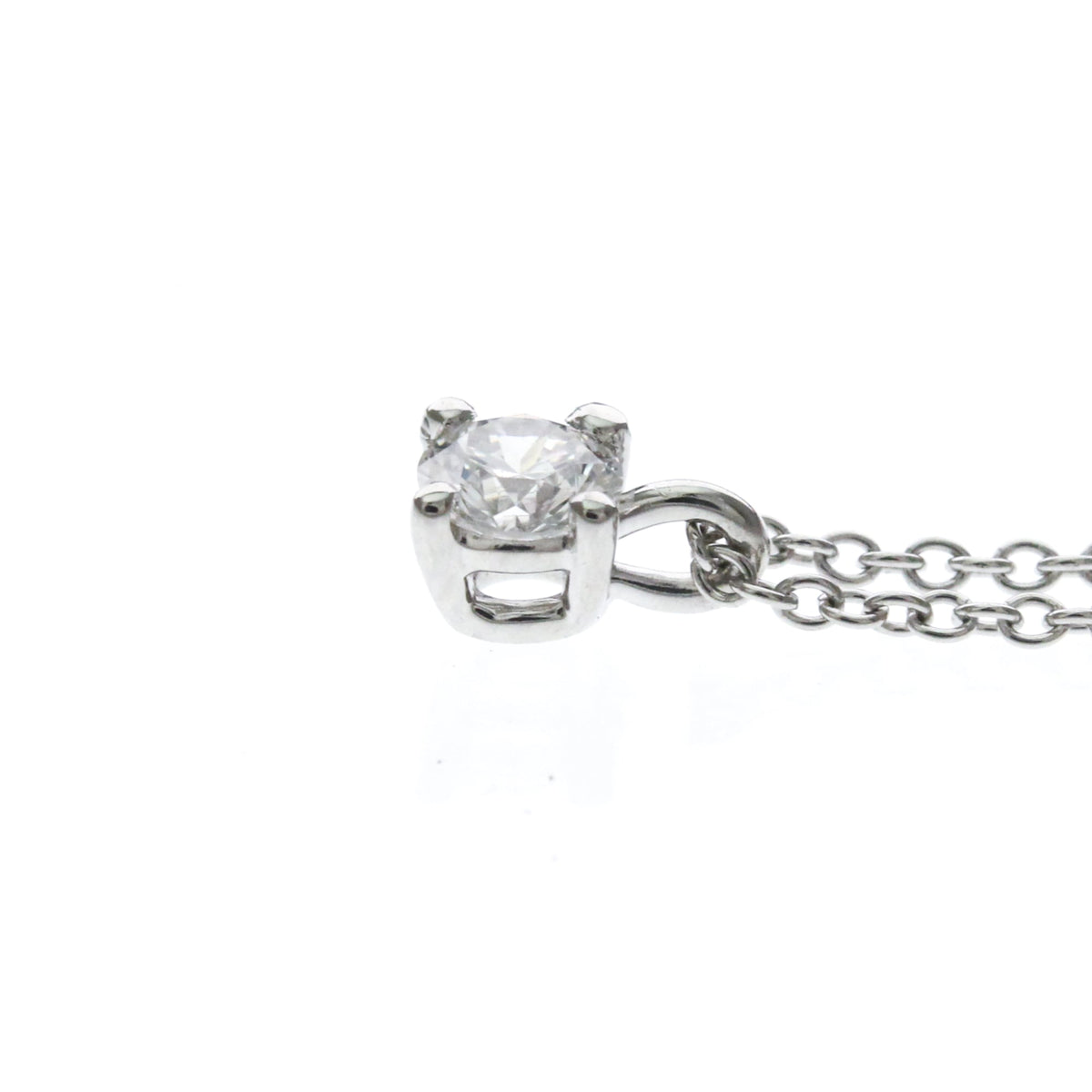 Tiffany & Co. Solitaire Pendant Platinum with Emerald Cut Diamond, Silver, Platinum, Necklace