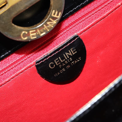 Celine Vintage Leather, Black, Leather, Shoulder Bag